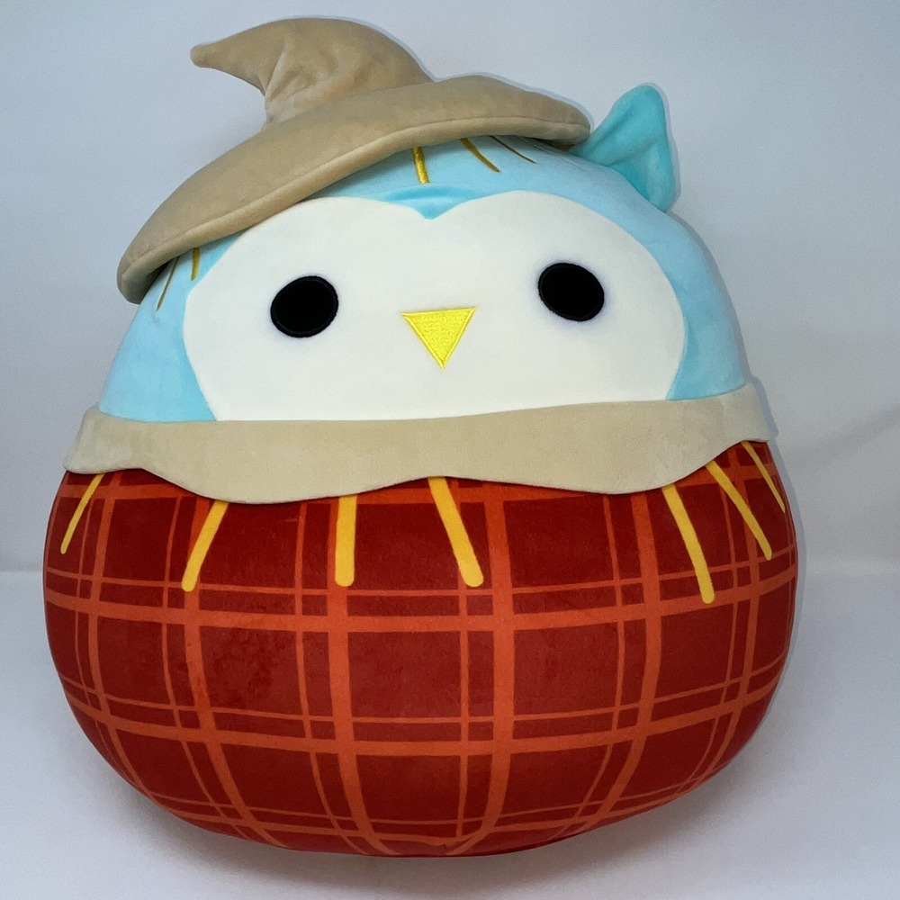2023 Squishmallows Winston‎ the Scarecrow Owl 16 inch Stuffed Plush Halloween